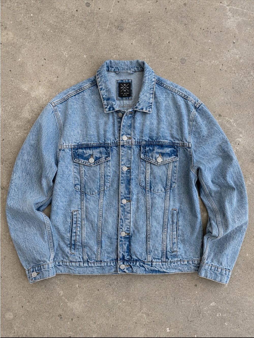 North Western MFG Co Denim Jacket XL Light Wash Trucker Jean Jacket Streetwear